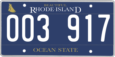 RI license plate 003917