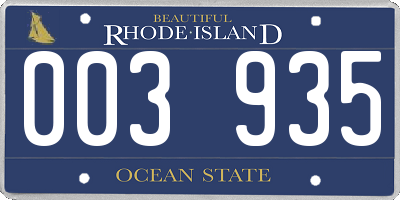 RI license plate 003935