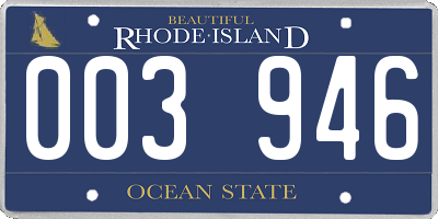 RI license plate 003946