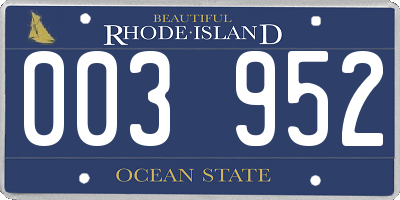 RI license plate 003952