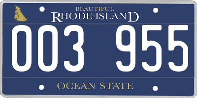 RI license plate 003955