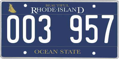 RI license plate 003957