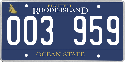 RI license plate 003959