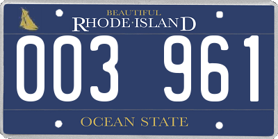 RI license plate 003961