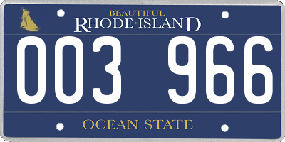 RI license plate 003966