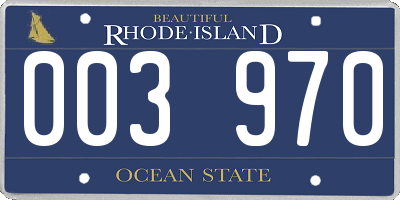 RI license plate 003970