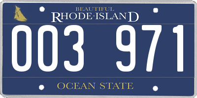 RI license plate 003971