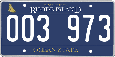 RI license plate 003973
