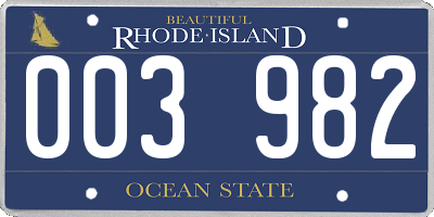 RI license plate 003982