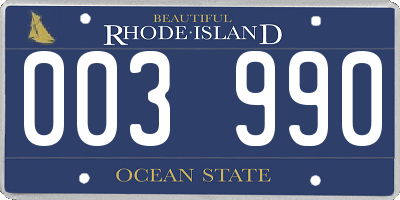 RI license plate 003990