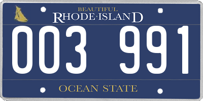 RI license plate 003991