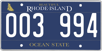 RI license plate 003994