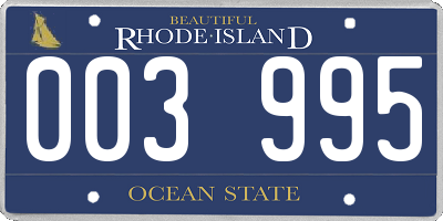 RI license plate 003995