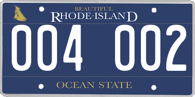 RI license plate 004002