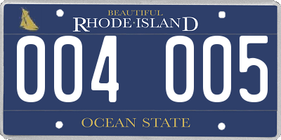 RI license plate 004005