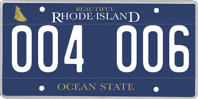 RI license plate 004006