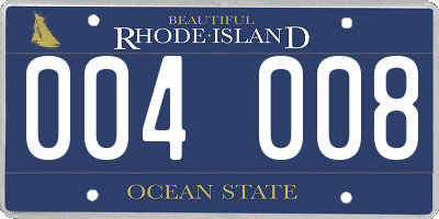 RI license plate 004008