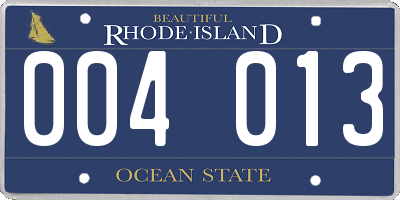 RI license plate 004013