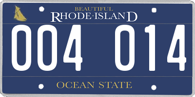 RI license plate 004014