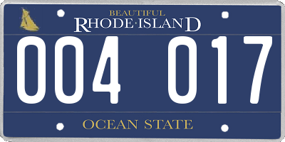 RI license plate 004017