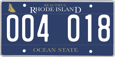 RI license plate 004018