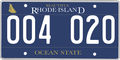 RI license plate 004020