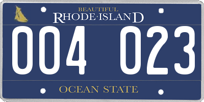 RI license plate 004023