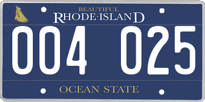 RI license plate 004025