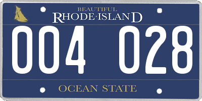 RI license plate 004028