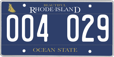 RI license plate 004029