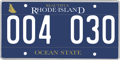 RI license plate 004030
