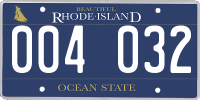 RI license plate 004032