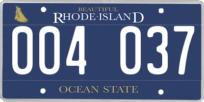 RI license plate 004037