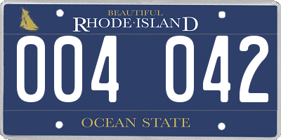 RI license plate 004042