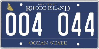 RI license plate 004044