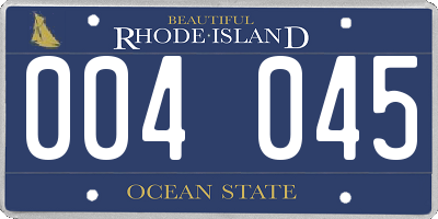 RI license plate 004045