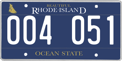 RI license plate 004051