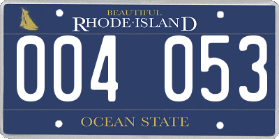 RI license plate 004053
