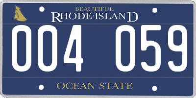 RI license plate 004059