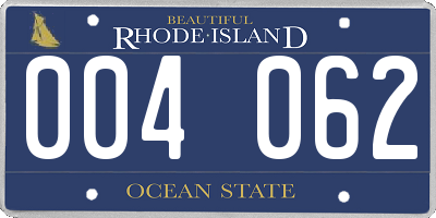 RI license plate 004062