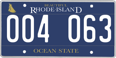 RI license plate 004063