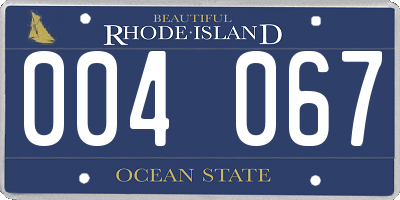 RI license plate 004067