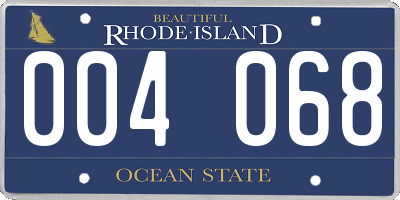 RI license plate 004068