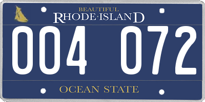 RI license plate 004072