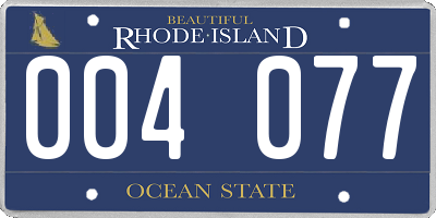 RI license plate 004077