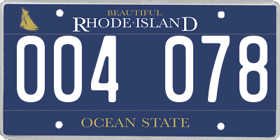 RI license plate 004078