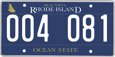 RI license plate 004081