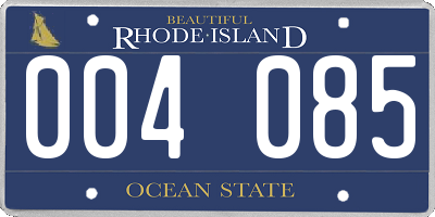 RI license plate 004085