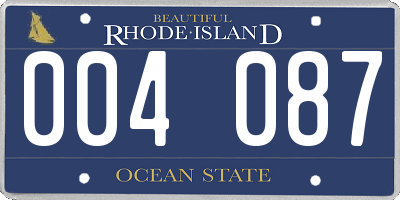 RI license plate 004087