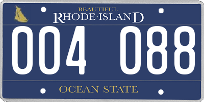 RI license plate 004088